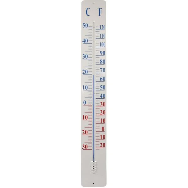 ESSCHERT DESIGN Thermometer Op Wandplaat - 90cm 1 ESSCHERT DESIGN Thermometer Op Wandplaat - 90cm