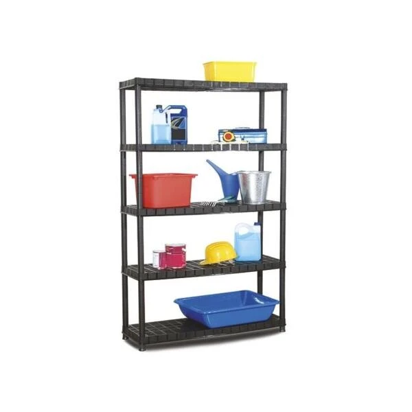Rek Met 5 Legborden Kunststof - 185 X 120 X 40 Cm 1 Rek Met 5 Legborden Kunststof - 185 X 120 X 40 Cm