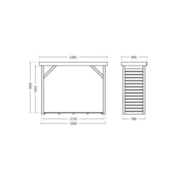 Houtberging Dallas - XL - 2,8 M³ -Tuinonderhoud Buiten 1673879885 3 600