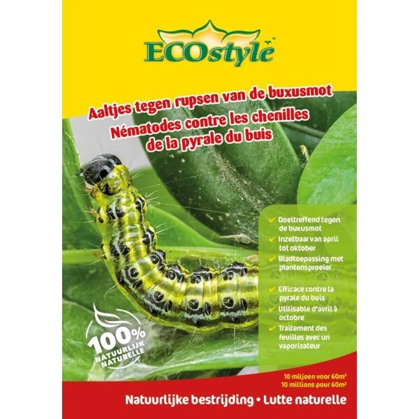 Ecostyle Aaltjes Tegen Larven Van De Buxusmot - 20 M² 1 Ecostyle Aaltjes Tegen Larven Van De Buxusmot - 20 M²