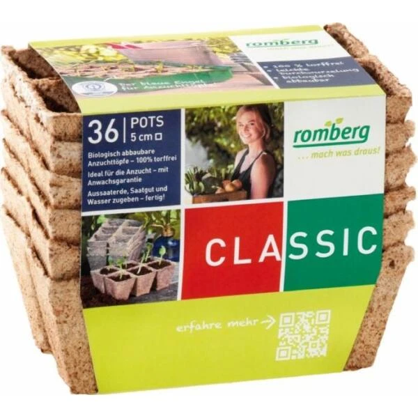 Vezelpotjes Vierkant Biologisch Afbreekbaar - 5 × 5 Cm - Set Van 36 Stuks 1 Vezelpotjes Vierkant Biologisch Afbreekbaar - 5 × 5 Cm - Set Van 36 Stuks