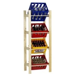 Krattenrek Hout 155 Cm - 4 Kratten