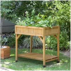 Vegtrug Kruidentafel 58 × 78 × 80 Cm - Naturel -Tuinonderhoud Buiten plantentafel kruidentafel 1540759277 1 600