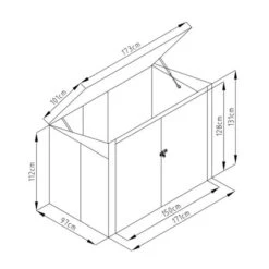 Sinolily Polly B Containerberging - 173 × 101 × 131 Cm - Antraciet -Tuinonderhoud Buiten sinolily afvalbakberging antraciet 1675938347 1 600