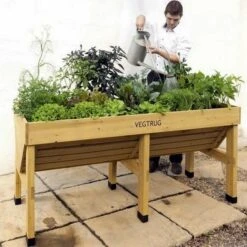 Vegtrug Verhoogde Kweektafel - 180 × 76 × 80 Cm -Tuinonderhoud Buiten vegtrug 180 cm 1484054920 3 600